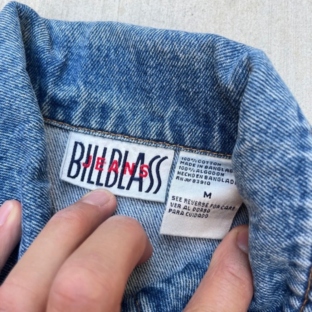 Vintage Bill Blass Jean Jacket Womens XL Blue Denim Deep Indigo 90's - Picture 2 of 6